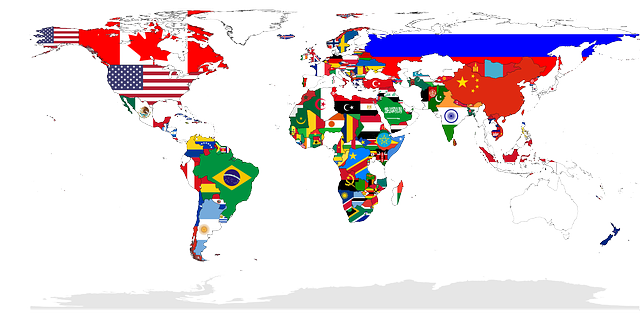 国旗で表された世界地図